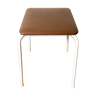 70's brown metal and faux leather stool