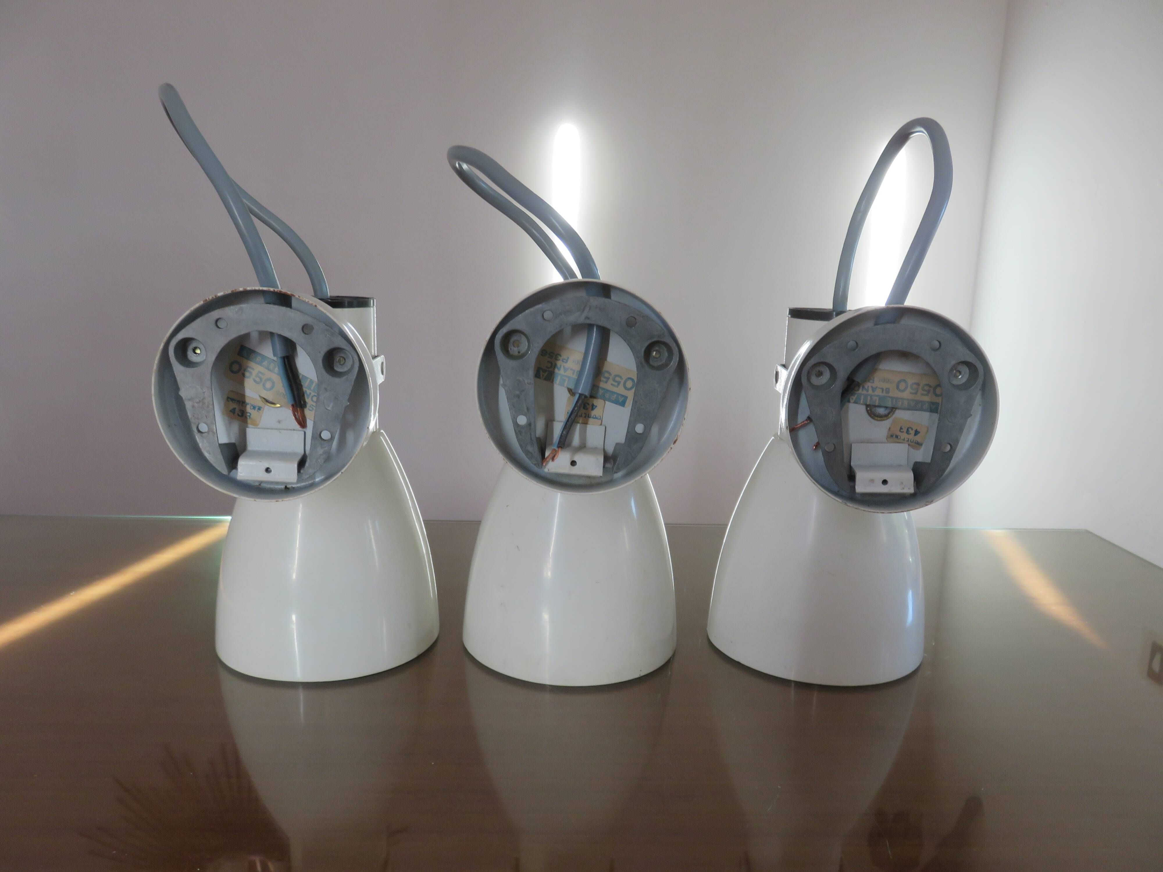 Series of 3 lita wall lights model 0550 france 60s 70s