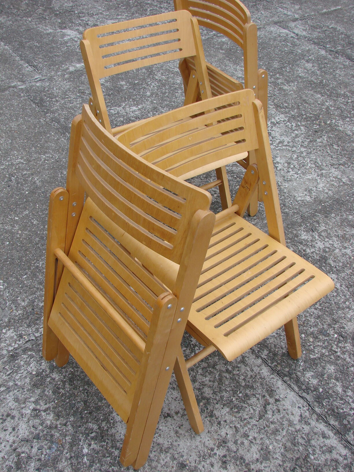Lot de 4 chaises pliantes, années 1980