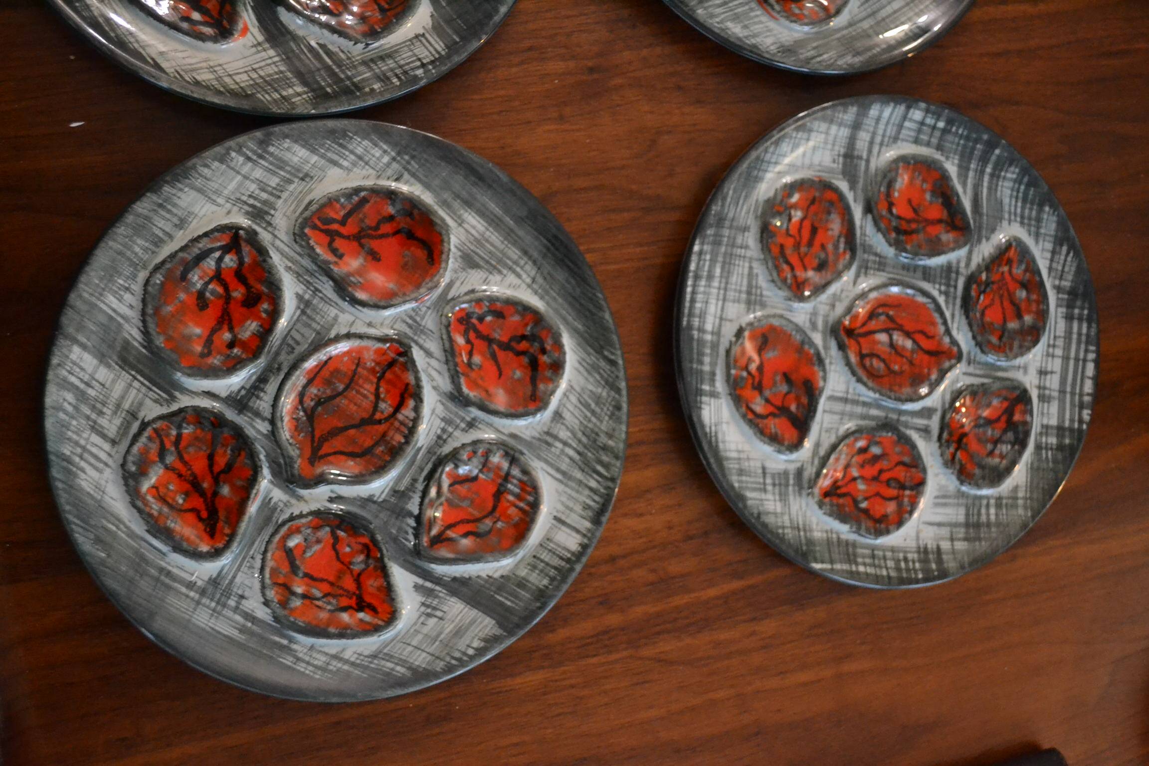 Set of 4 Pornic oyster plates