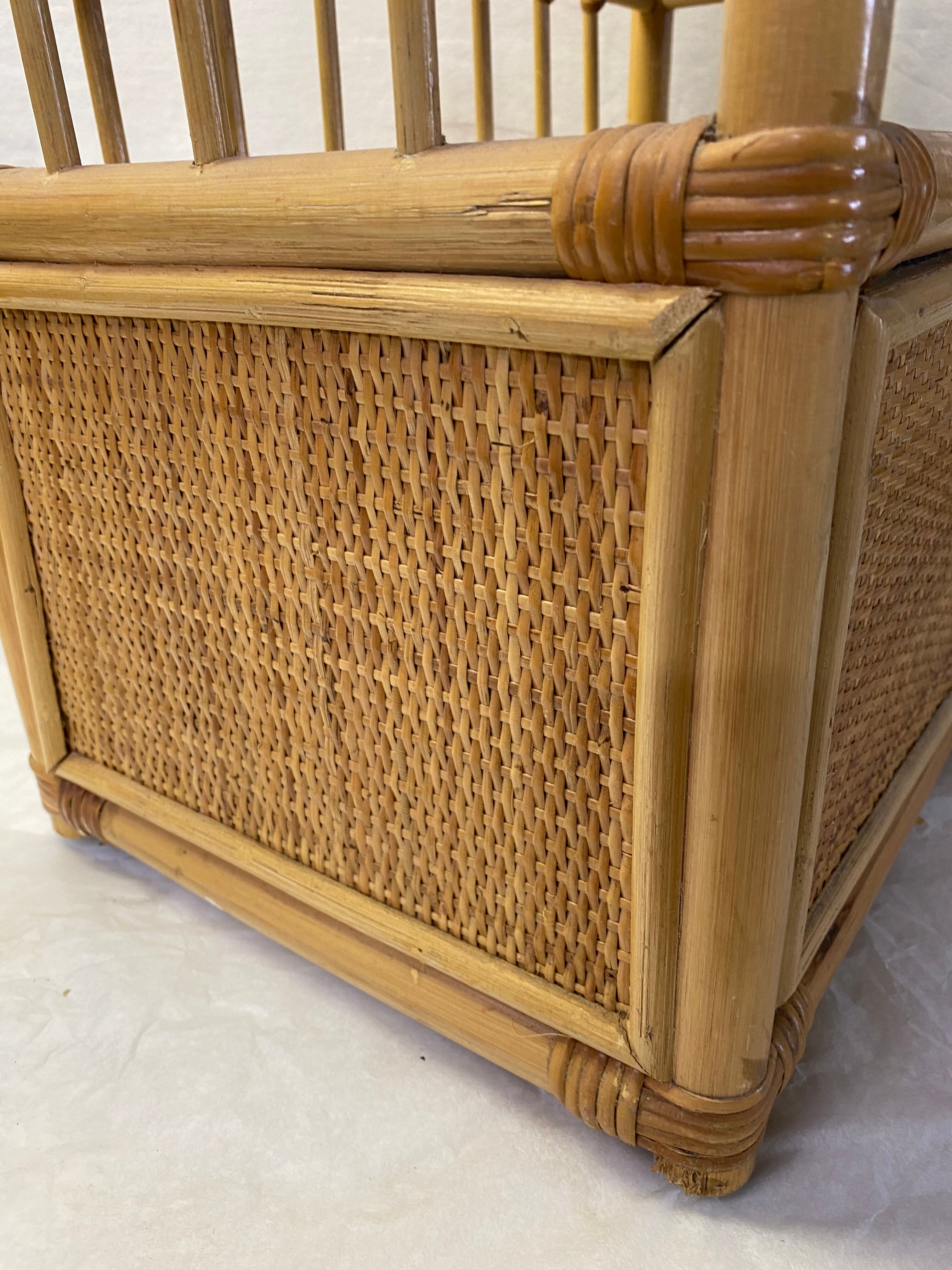 Vintage rattan storage cabinet