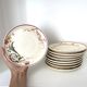 Lot de 9 assiettes à dessert "A la Samaritaine" K&G Lunéville vers 1900
