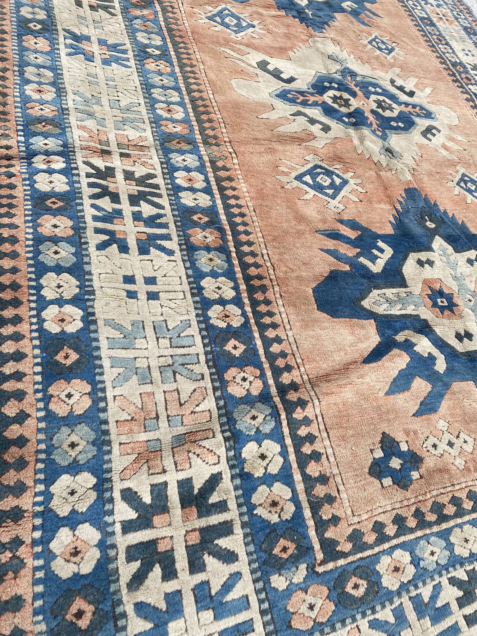 Vintage Turkish carpet Kars Anatolia handmade 224x324 cm