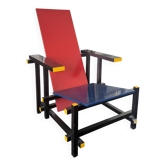 Cassina armchair in Rietveld style – Italian design from the 1980s.