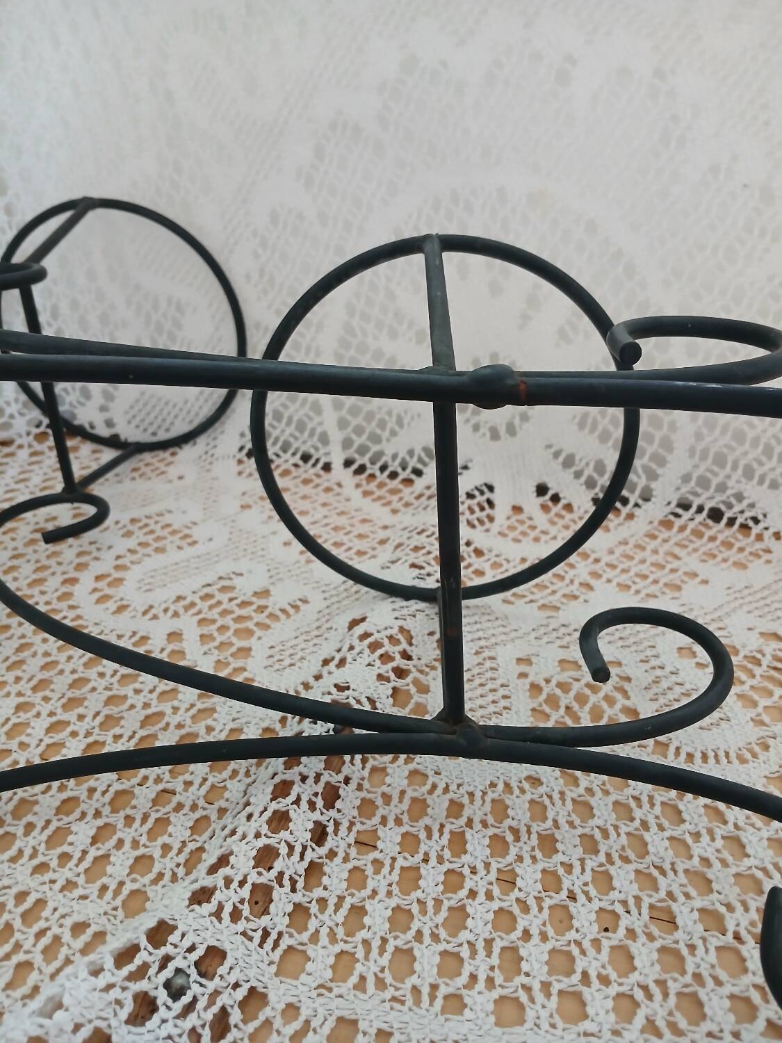 Antique wrought iron plant stand