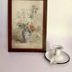 Aquarelle et cadre bois vernis 1900