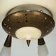 Large Italian Mid-Century Sputnik Brass Chandelier with Satin Glass, 1950s