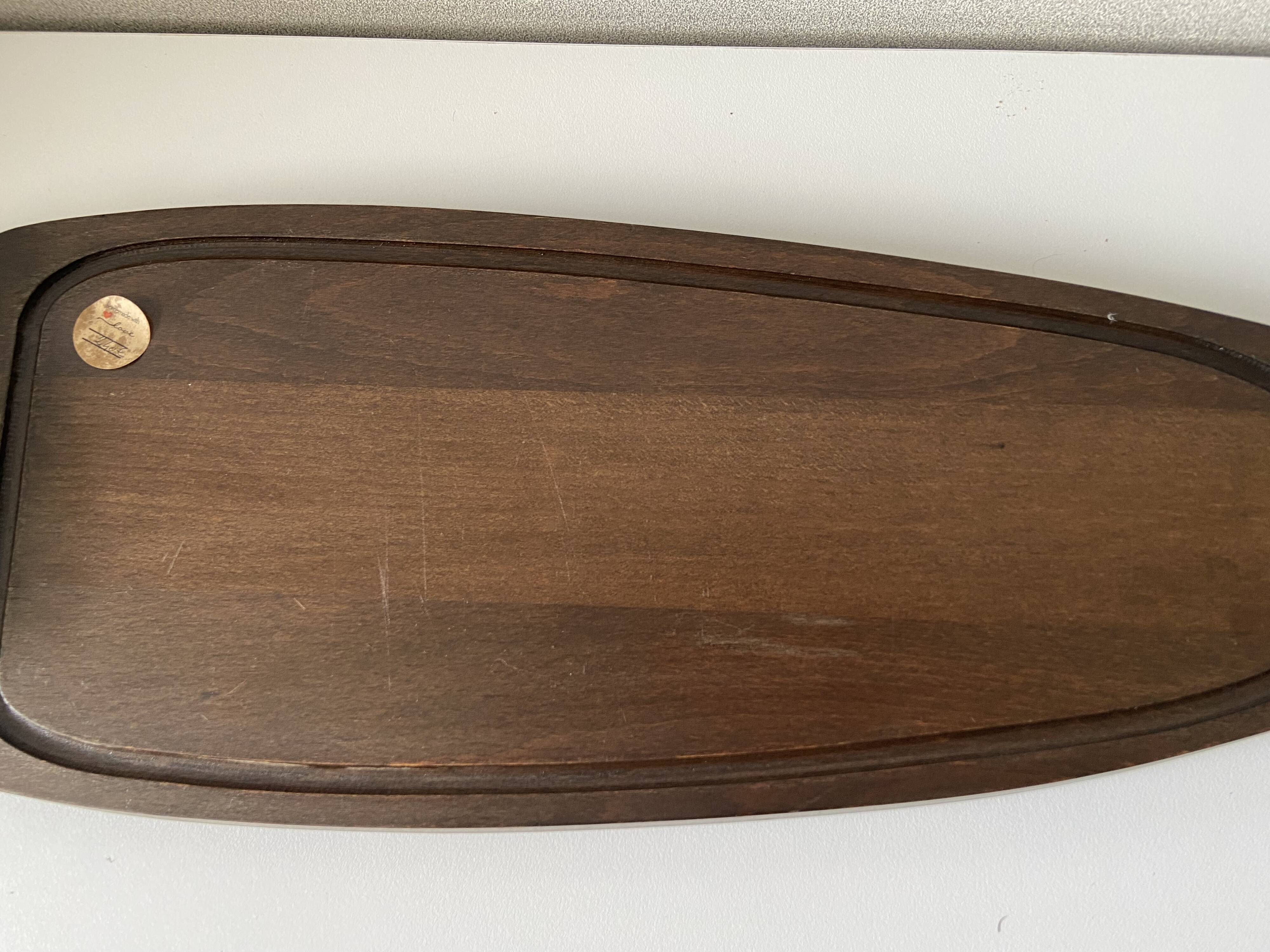 Large Flat Display Tray for Cutting Salmon Fish Vintage Design