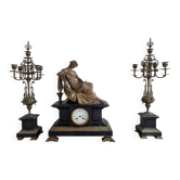 Ancienne Horloge bronze signé cheminée