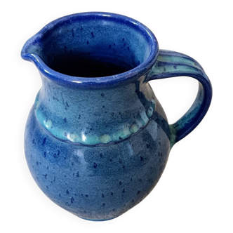 Art Gilles blue ceramic pitcher