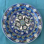 Handmade ceramic collector's plate, glazed with enamels, signed by Adiguzel Gini, Türkiye