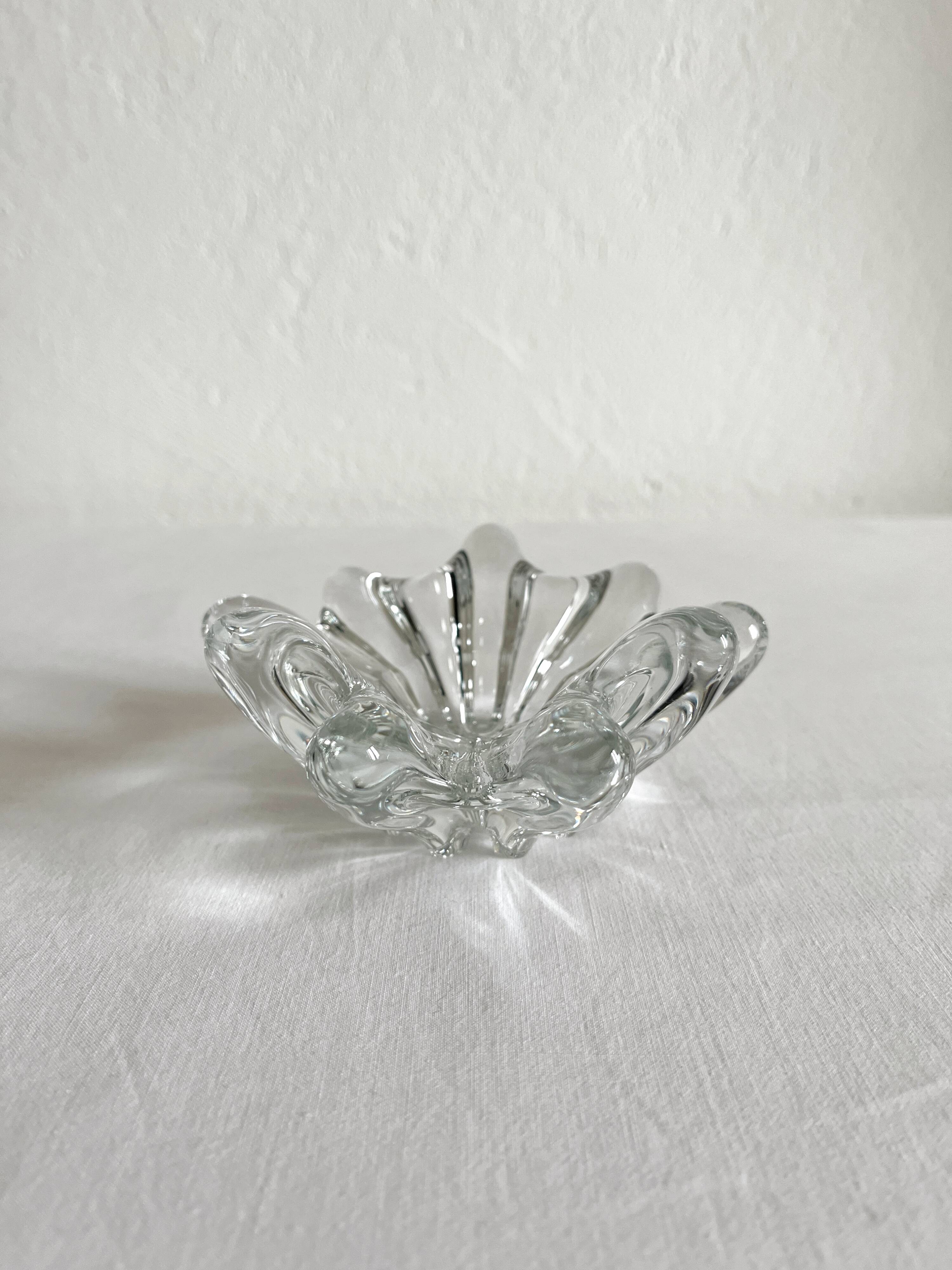 Vintage 70s organic shaped crystal ashtray