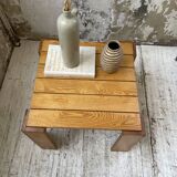 Square pine coffee table from the 70s revival