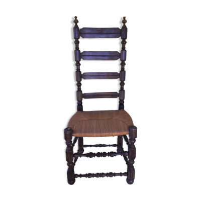Chaise haute époque paillée