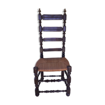 Chaise haute époque paillée