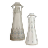 Pair of soliflore vases - Art Nouveau - Marked Marmorzellan on the reverse