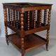 Vintage teak magazine rack with turned columns, 51x42x37 cm SD013