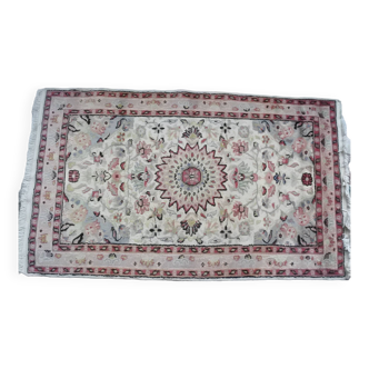 Tapis vintage noué à la main en laine d'agneau pakistanaise 152x92cm.