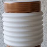 Opaline hanging lamp wood-eyed