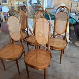 Set of 5 Thonet Long John chairs