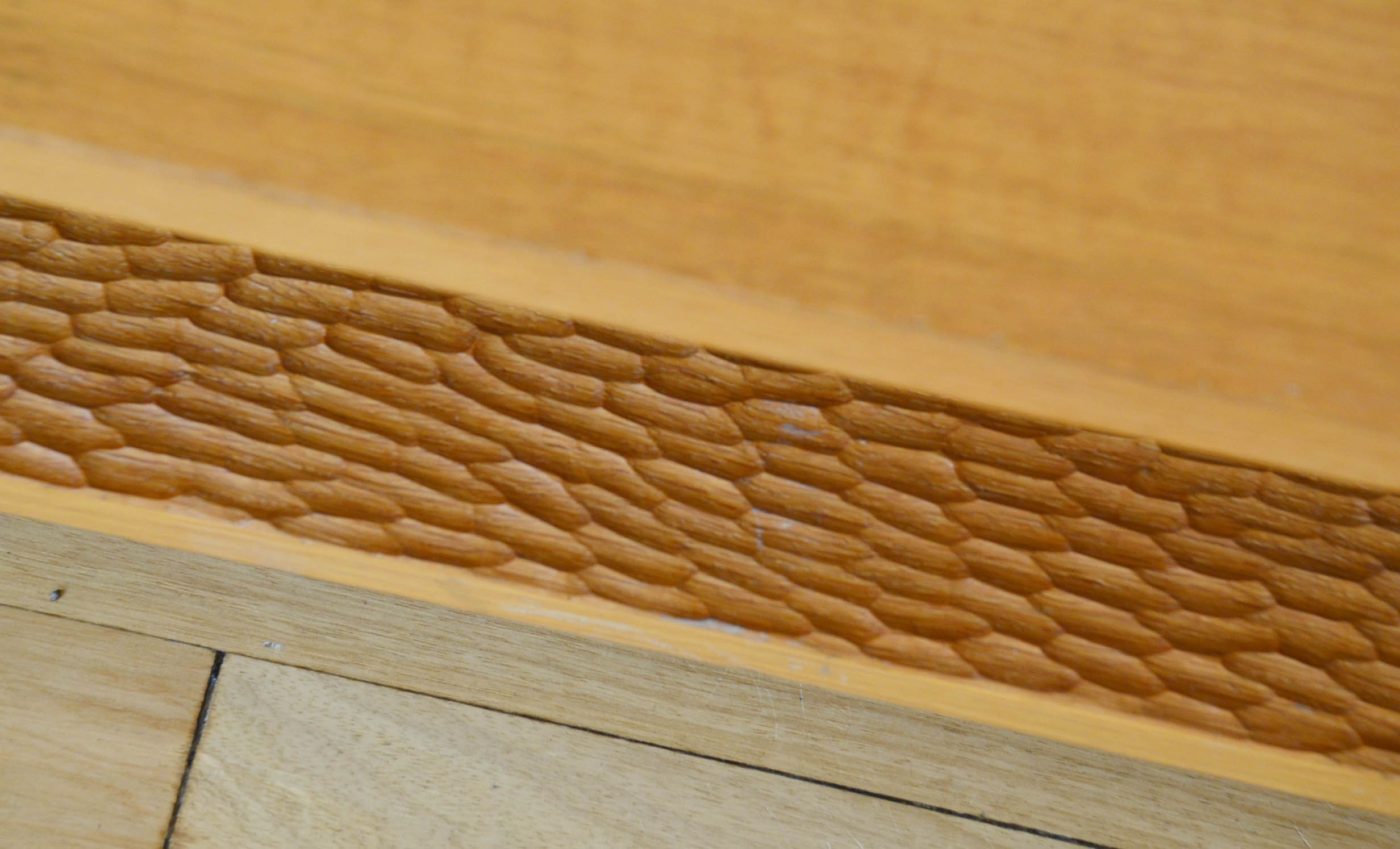 Coffee table Ecart International by Andrée Putman model "crossing" oak wood