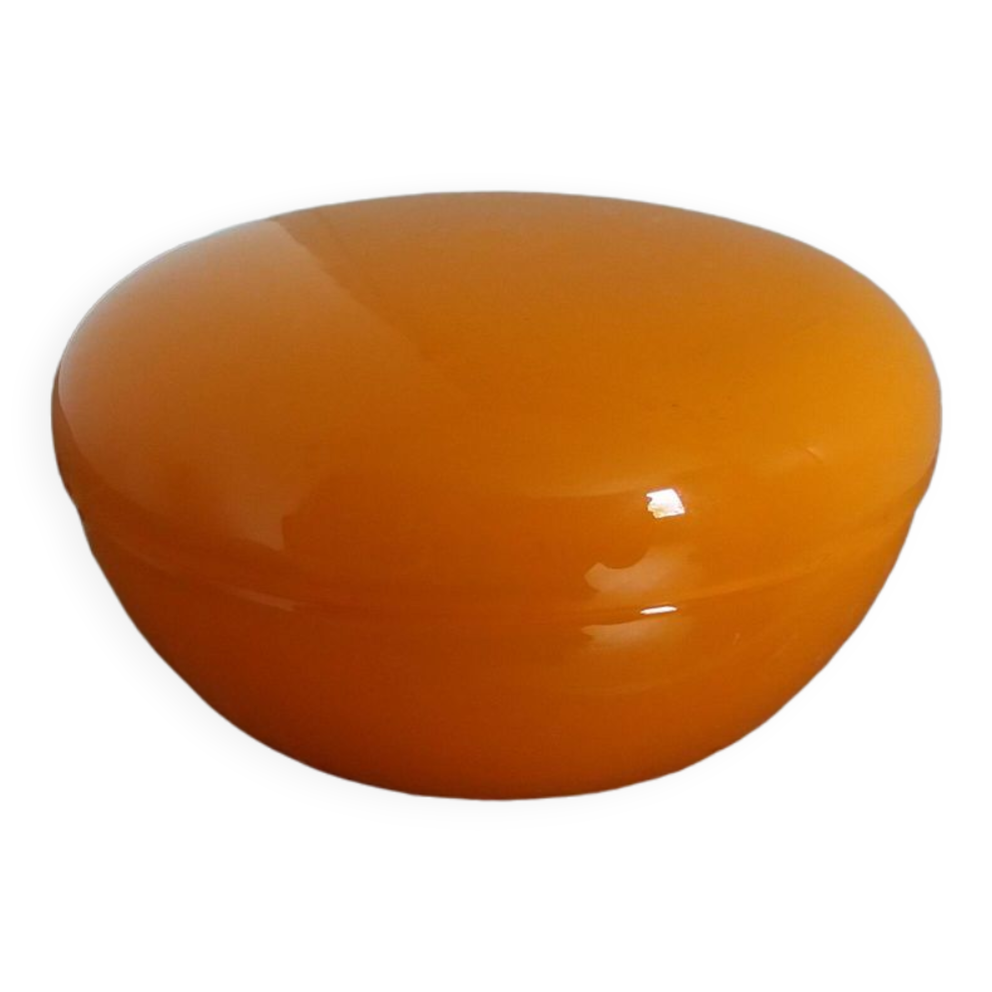 Orange glass candy box from the 70s