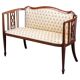 Art Nouveau Two-Seater Canapé or Bench in Mahogany, Early 1900s