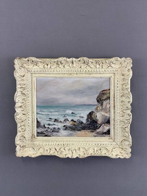 Tableau De Paysage Marin, Signé Et Daté, XXe Siècle