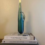 Shell crystal art sculpture vase by Paul Kedelv for Flygsfors, Scandinavian glass