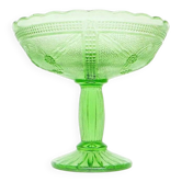 J1N Huta Ząbkowice green plate in art nouveau style