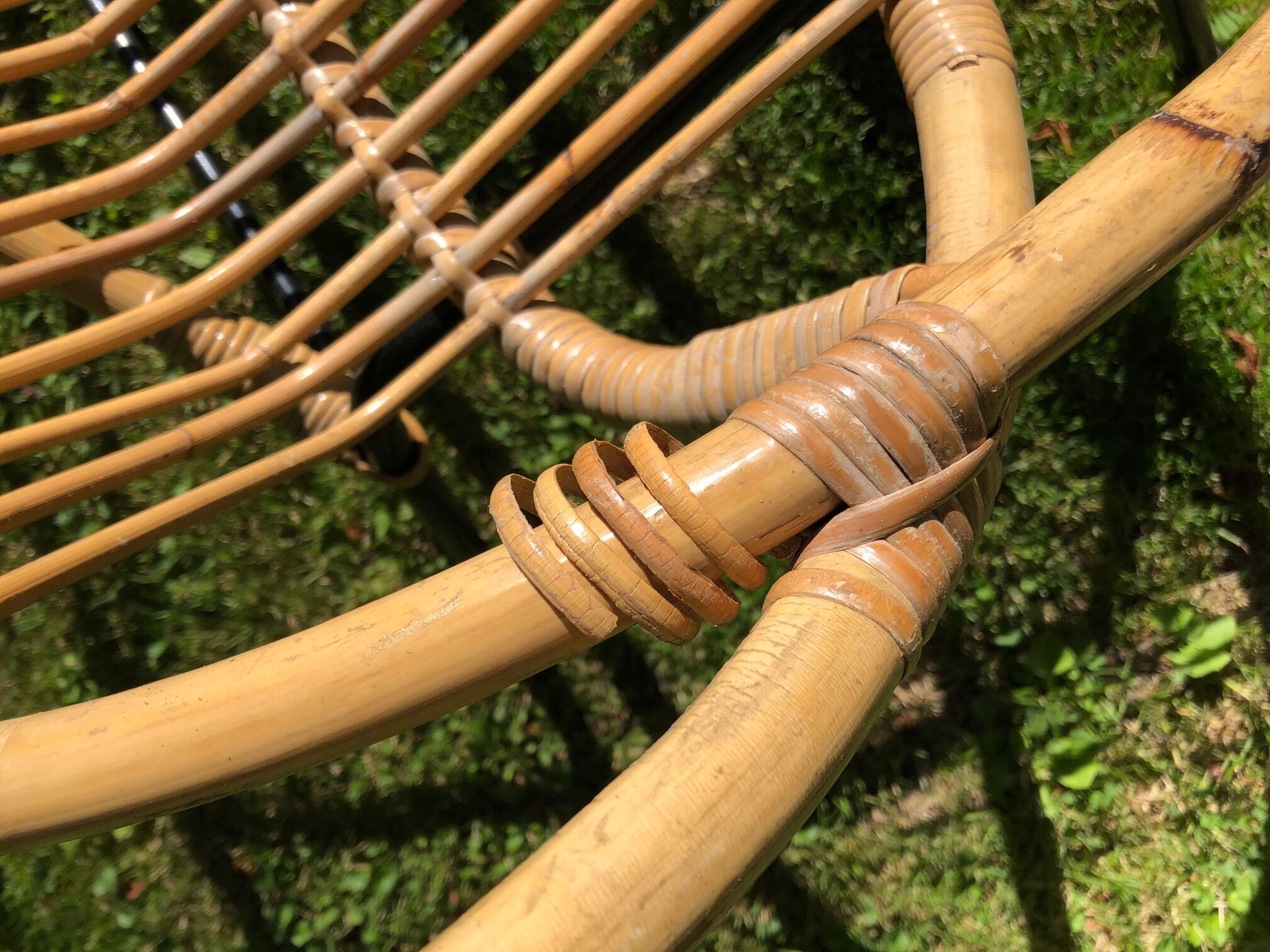Rattan bench 50s