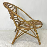 Rattan shell armchair
