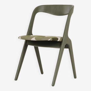 Chaise verte, design danois, années 1970, production : Danemark