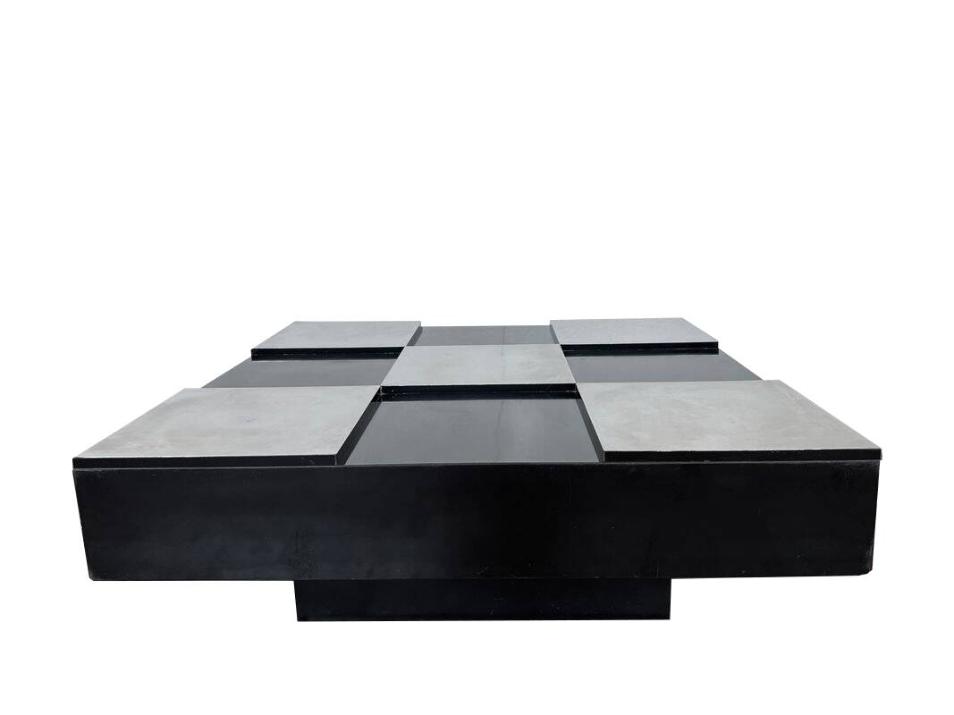 Table Basse Vintage à Damier • Space Age • 1970