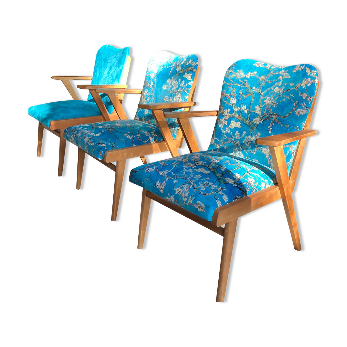 Trio of vintage armchairs