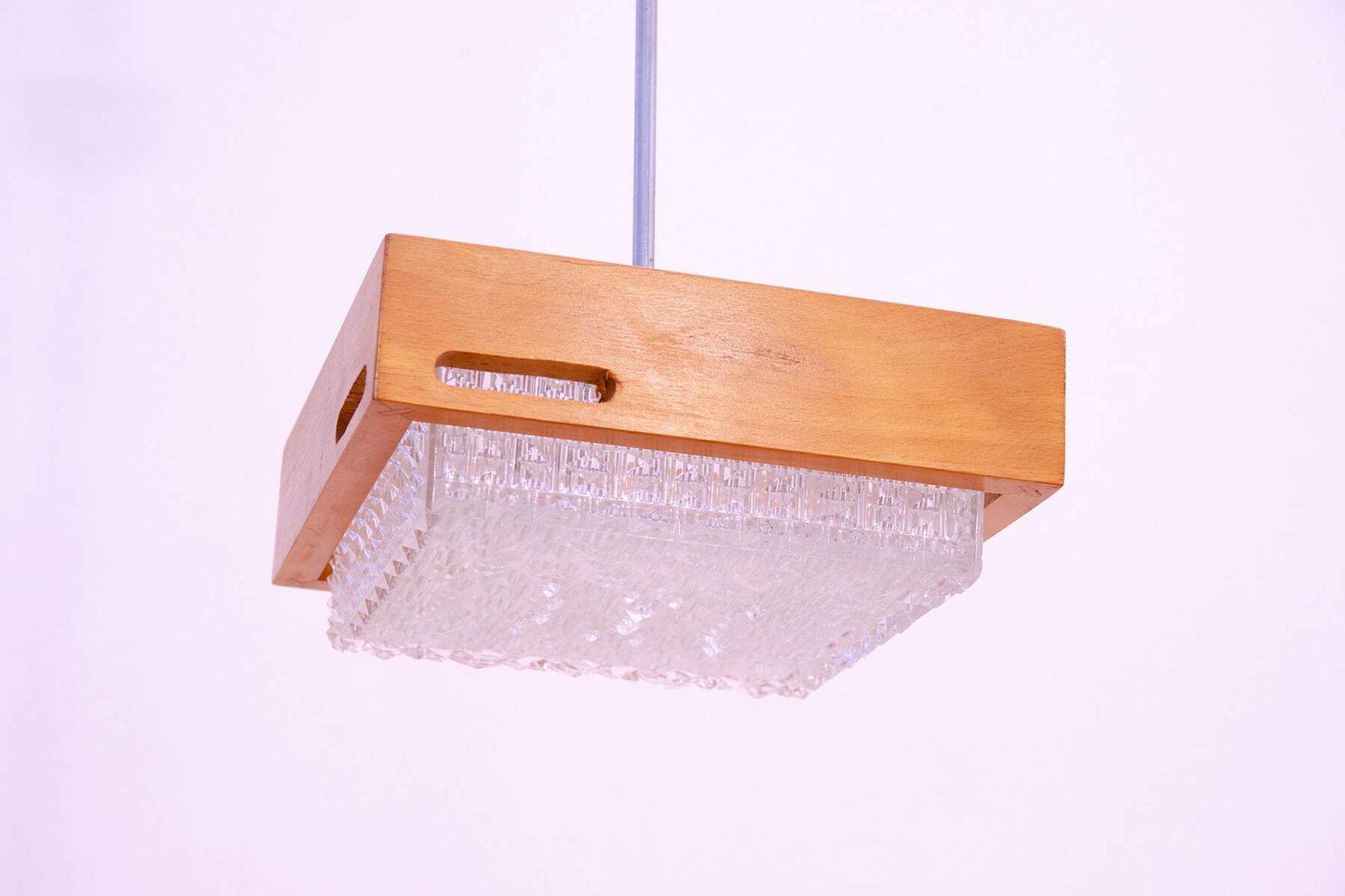 Eastern Bloc Brutalist Pendant Lamp, 1970s, Czechoslovakia