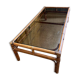 Grande table basse bambou et verre fumé