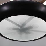 1940s Josef Hůrka for Napako Bauhaus UFO pendant light, metal & glass, restored