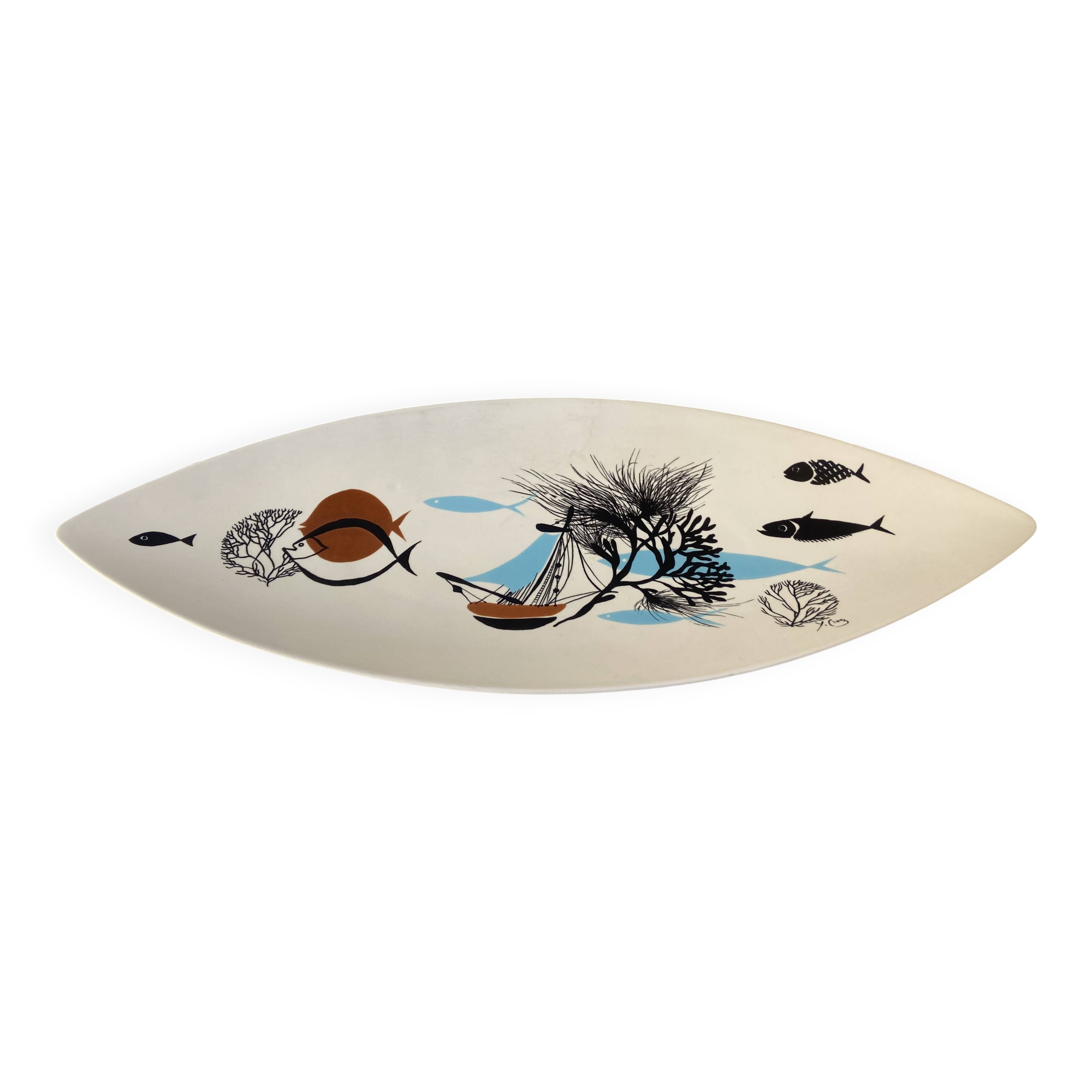 Ceramic tray "Salins" from the 1960s