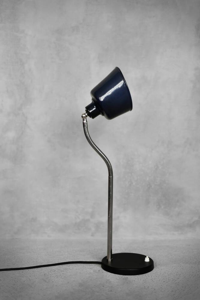 Industrial metal desk lamp, Poland circa 1950.