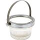 Art Deco sugar bowl, silver-plated brass, pressed glass, Poland, 1950s