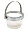 Art Deco sugar bowl, silver-plated brass, pressed glass, Poland, 1950s
