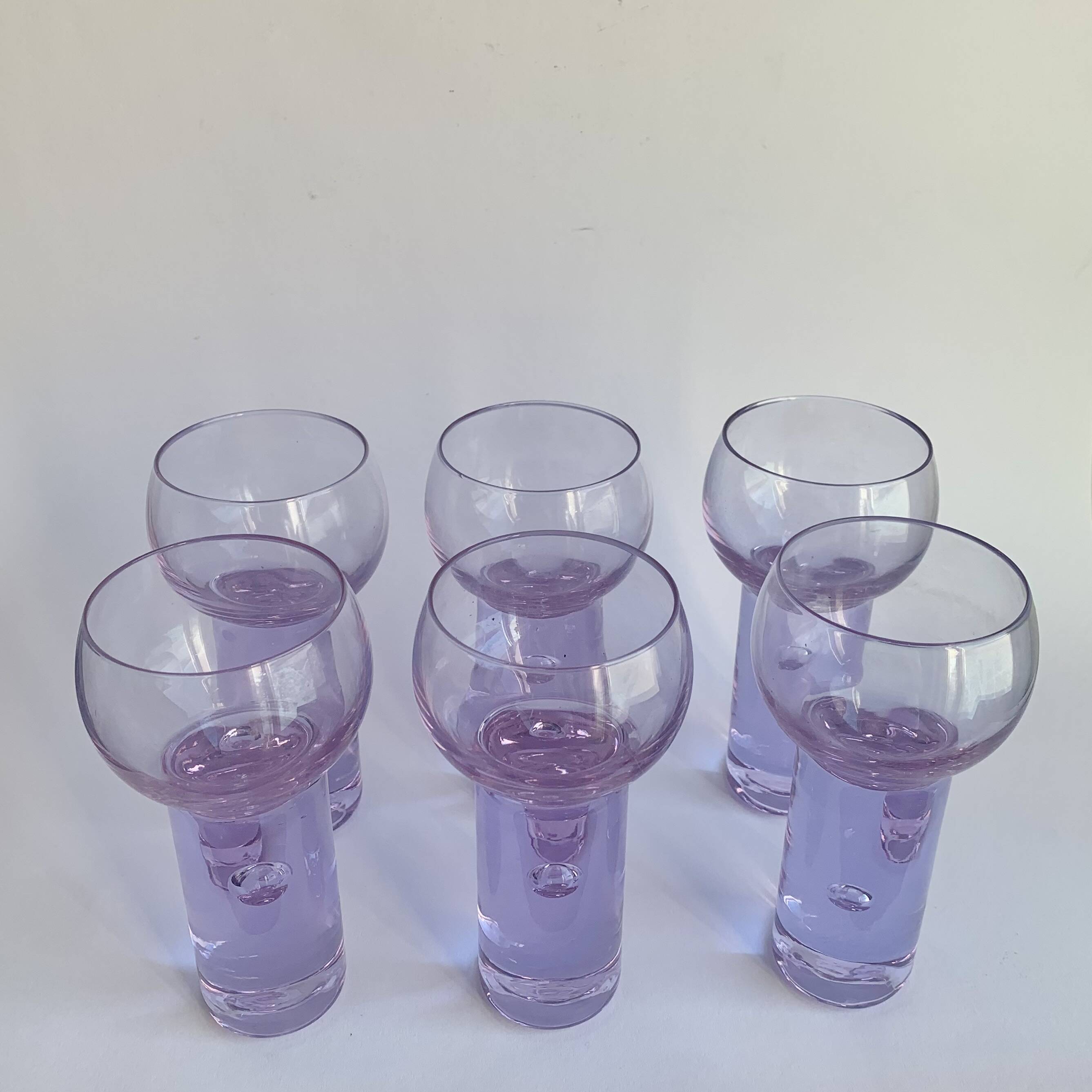 Ensemble de 6 verres Alexandrit conçus par Sergio Asti pour Arnolfo di Cambio.