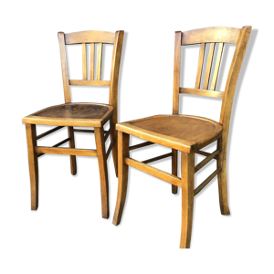 Lot de 2 chaises de bistrot bois