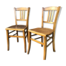 Lot of 2 wooden bistro chairs 1950
