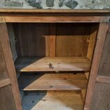 Antique French wardrobe in oak and pine, late 19th century.