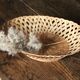Vintage oval openwork wicker basket