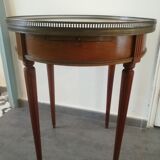 Louis XVI style hot water bottle table in walnut and mahogany