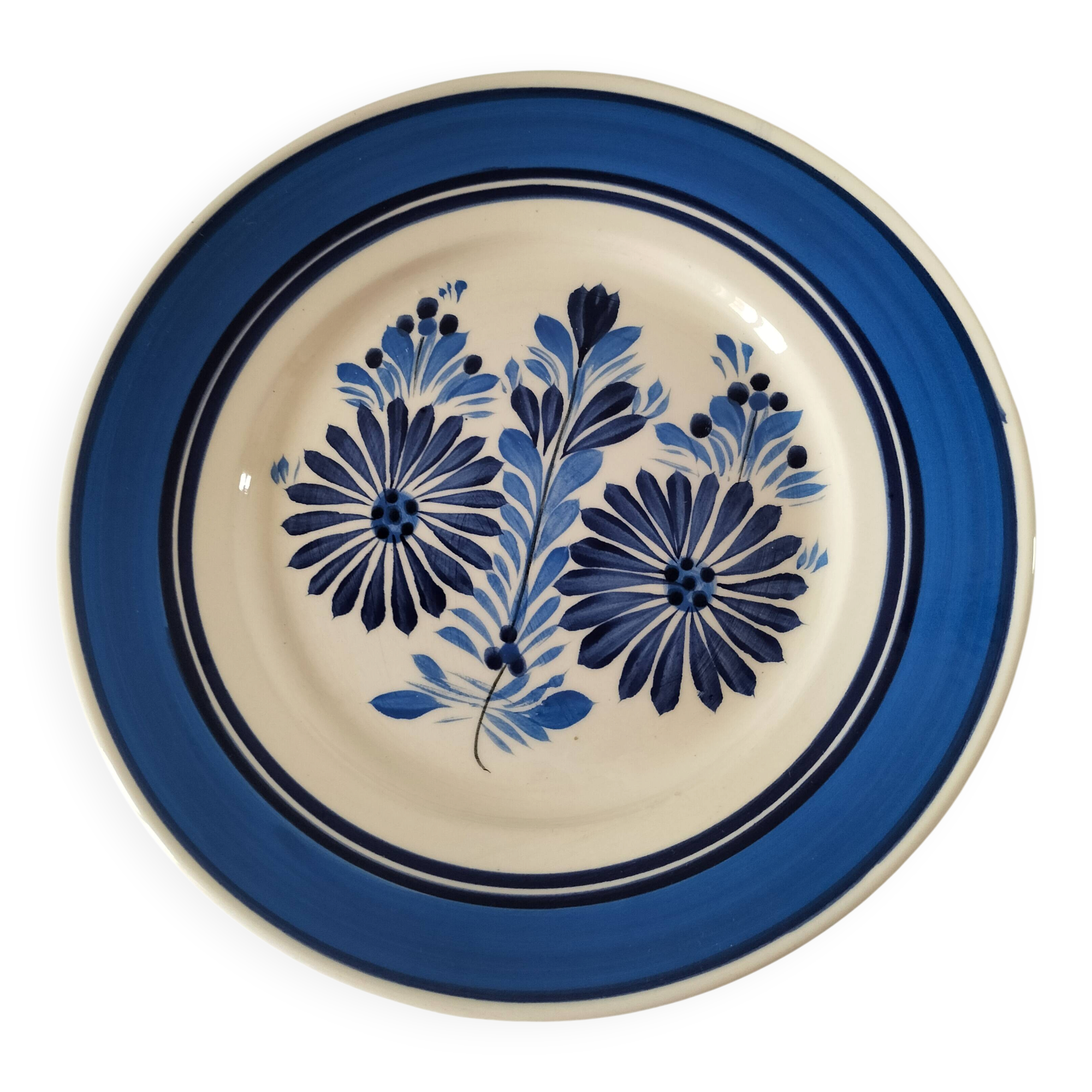 HB Quimper plate with floral decoration from the 60s-70s.