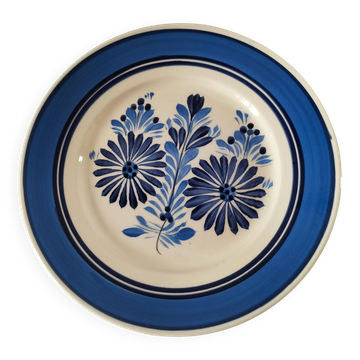 Assiette HB Quimper décor floral années 60-70